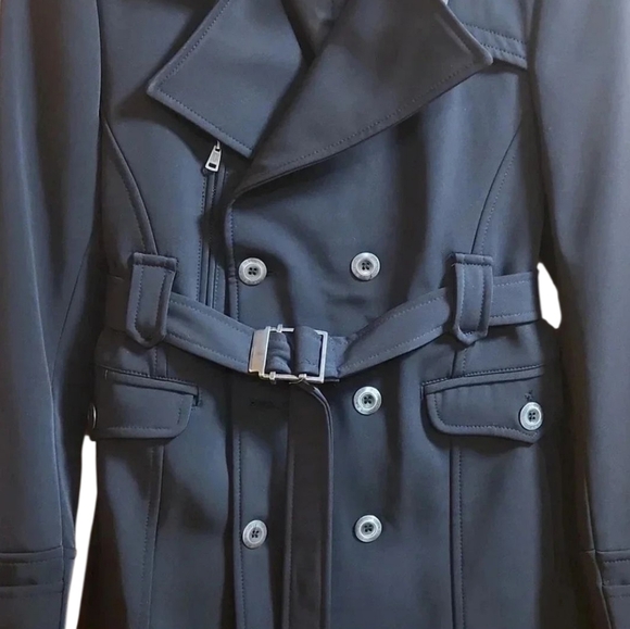 Spago Black Trench Belted Coat - Picture 8 of 9